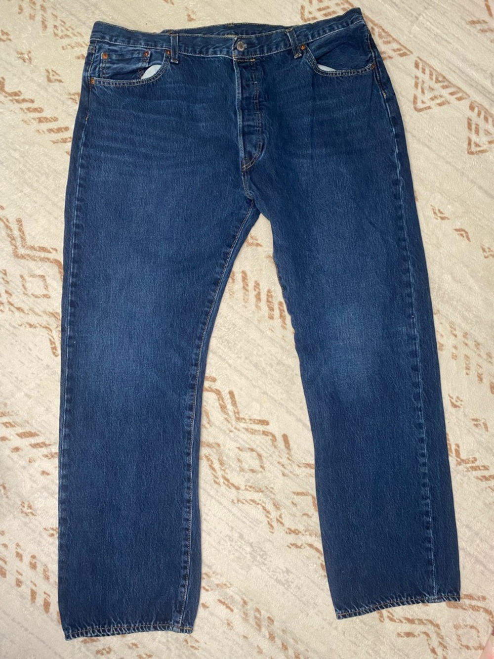 Levi's Premium 501 Original Fit Straight Leg Button Fly Blue Jeans Men's 42x32